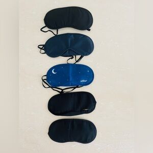 Lot of 5 Airplane Airline Travel Soft Sleep Mask Eye Cover Blindfold